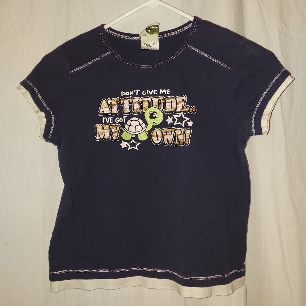 Girls glittery turtle print tshirt